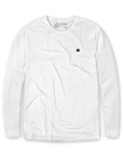 Long Sleeve Tee - Branded -Men's daily clothing AMBasic Mens LongSleeve 6211White