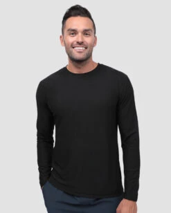 Long Sleeve Active Tee - Non-Branded -Men's daily clothing ActiveNB Mens LongSleeve Black Front