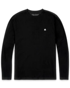 Long Sleeve Active Tee - Branded -Men's daily clothing Active Mens LongSleeve Branded Black Front