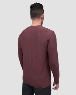 Long Sleeve Active Tee - Branded -Men's daily clothing Active Mens LongSleeve Maroon Back