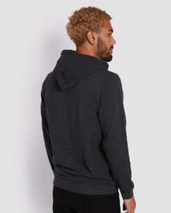 Pullover Hoodie (Hidden Pocket) - Branded -Men's daily clothing Basic Hoodie Charcoal Back