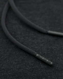 Pullover Hoodie (Hidden Pocket) - Branded -Men's daily clothing Basic Hoodie Charcoal DetailDrawcord