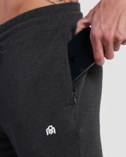 Fleece Joggers - Branded 37 Fleece Joggers - Branded -Men's daily clothing Basic Joggers Charcoal DetailFr