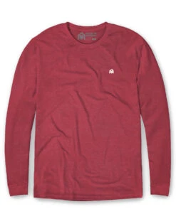 Long Sleeve Tee - Branded -Men's daily clothing Basic Mens LongSleeve Cardinal Front