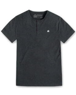 Henley Tee - Branded -Men's daily clothing Branded Mens SSHenley Charcoal Front