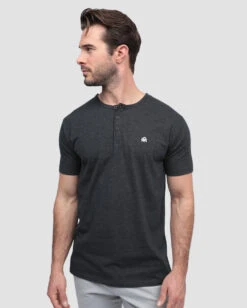 Henley Tee - Branded -Men's daily clothing Branded Mens SSHenley Charcoal Front fb2fb1ed 67fb 4abe bfbb 8e39f3b7abd1