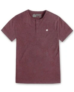 Henley Tee - Branded -Men's daily clothing Branded Mens SSHenley Maroon Front