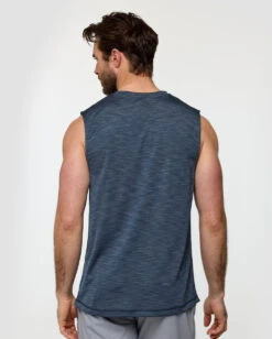 Performance Muscle Tank - Branded -Men's daily clothing Branded PerformanceMuscleTank Navy Back