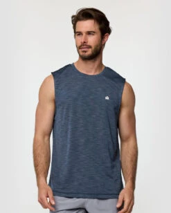 Performance Muscle Tank - Branded -Men's daily clothing Branded PerformanceMuscleTank Navy Front