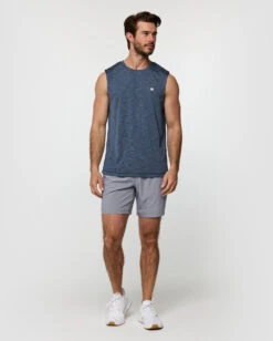 Performance Muscle Tank - Branded -Men's daily clothing Branded PerformanceMuscleTank Navy Full