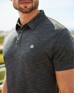 Performance Polo - Branded -Men's daily clothing Branded PerformancePolo Charcoal Macro