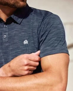 Performance Polo - Branded -Men's daily clothing Branded PerformancePolo Navy Macro
