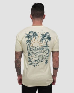 Coastal Blend Vintage Tee -Men's daily clothing CoastalBlend Mens Tee Back