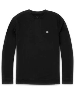 Crewneck Sweatshirt - Branded 38 Crewneck Sweatshirt - Branded -Men's daily clothing CrewneckFleece Mens Branded Black Front