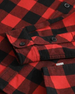 Long Sleeve Flannel -Men's daily clothing Flannel Checker BlackRed Detail 02