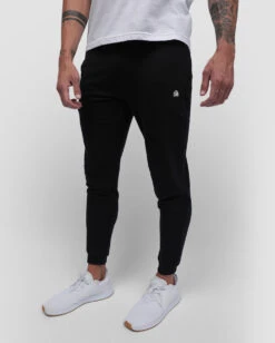 Fleece Joggers - Branded 24 Fleece Joggers - Branded -Men's daily clothing Fleece Mens Jogger Black Front1
