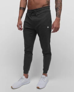 Fleece Joggers - Branded 35 Fleece Joggers - Branded -Men's daily clothing Fleece Mens Jogger Charcoal Front2