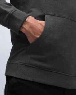 Pullover Hoodie (Classic Pocket) - Branded -Men's daily clothing Kangaroo Mens Hoodie Charcoal Detail