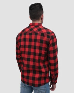 Long Sleeve Flannel -Men's daily clothing LongSleeve Flannel CheckerBlackRed Back