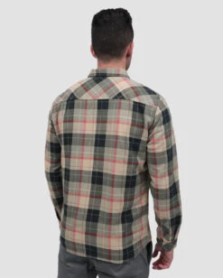 Long Sleeve Flannel -Men's daily clothing LongSleeve Flannel MultiPlaidBeige Back