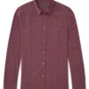 Long Sleeve Button Up -Men's daily clothing Long Sleeve Button Up Maroon Mock Front