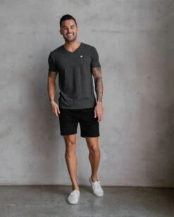 V-Neck Tee - Branded 29 V-Neck Tee - Branded -Men's daily clothing Men Vneck Charcoal Full