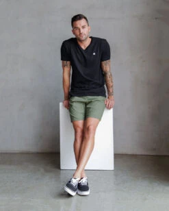 V-Neck Tee - Branded 24 V-Neck Tee - Branded -Men's daily clothing Mens BasicVneck Black Full