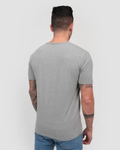 Henley Tee - Branded -Men's daily clothing Mens Basic Henley Grey Back