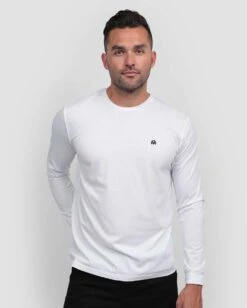 Long Sleeve Tee - Branded -Men's daily clothing Mens Basic LongSleeve White Front f7c16bb1 2393 421c abf9 8fed63cb13d8