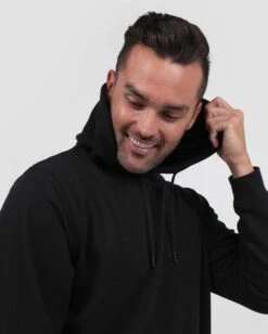 Pullover Hoodie (Hidden Pocket) - Non-Branded -Men's daily clothing Mens Essential Hoodie Black HoodDet