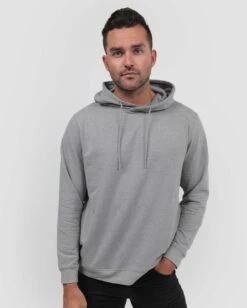 Pullover Hoodie (Hidden Pocket) - Non-Branded -Men's daily clothing Mens Essential Hoodie Grey Front