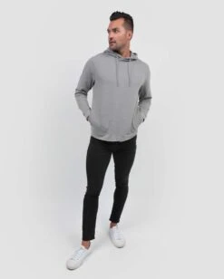 Pullover Hoodie (Hidden Pocket) - Non-Branded -Men's daily clothing Mens Essential Hoodie Grey Full