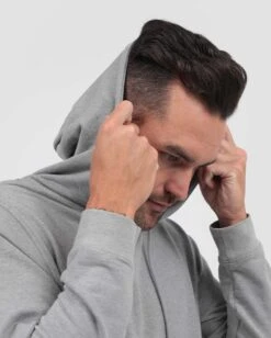 Pullover Hoodie (Hidden Pocket) - Non-Branded -Men's daily clothing Mens Essential Hoodie Grey HoodDet