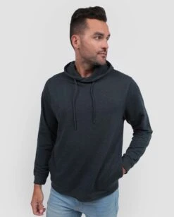 Pullover Hoodie (Hidden Pocket) - Non-Branded -Men's daily clothing Mens Essential Hoodie Navy Front