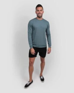 Long Sleeve Tee - Non-Branded -Men's daily clothing Mens Essential LongSleeve Indigo Full