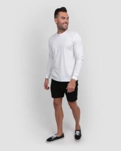 Long Sleeve Tee - Non-Branded -Men's daily clothing Mens Essential LongSleeve White Full