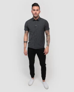 Button Up - Non-Branded -Men's daily clothing Mens Essentials ButtonUp Charcoal Full