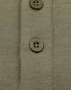 Henley Tee - Non-Branded -Men's daily clothing Mens Essentials Henley Olive Detail2