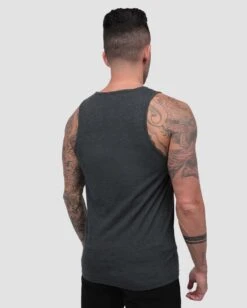 Tank - Non-Branded -Men's daily clothing Mens Essentials Tank Charcoal Back