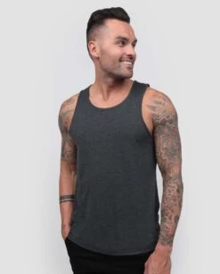 Tank - Non-Branded -Men's daily clothing Mens Essentials Tank Charcoal Front