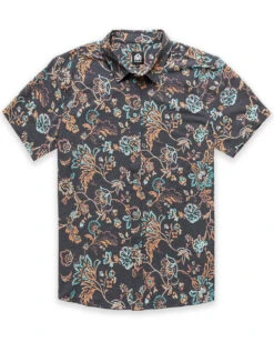 Relaxed Button Up -Men's daily clothing Mens RelaxedButtonUp BlackFloral Mock