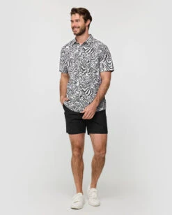 Relaxed Button Up -Men's daily clothing Non Branded Mens RelaxedButtonUp BlackBeigeAnimal Full