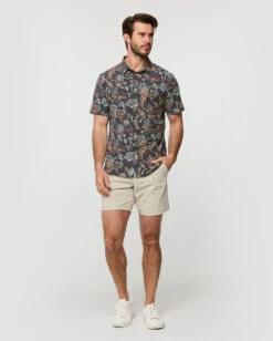 Relaxed Button Up -Men's daily clothing Non Branded Mens RelaxedButtonUp BlackFloral Full