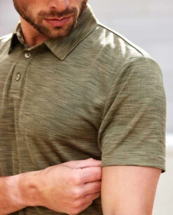 Performance Polo - Non-Branded -Men's daily clothing Non Branded PerformancePolo OliveGreen Macro