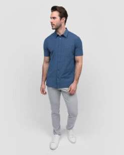 Button Up - Non-Branded -Men's daily clothing NonBranded Mens SSButtonUp CoolBlue Full