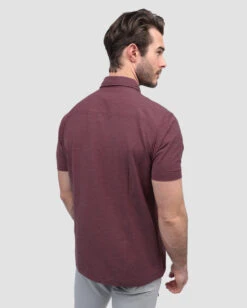 Button Up - Non-Branded -Men's daily clothing NonBranded Mens SSButtonUp Maroon Back