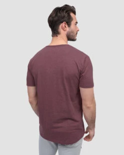 Henley Tee - Non-Branded -Men's daily clothing NonBranded Mens SSHenley Maroon Back