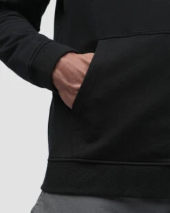 Zip-Up Hoodie - Branded -Men's daily clothing ZipUp Mens Hoodie Black Detail