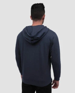 Zip-Up Hoodie - Branded -Men's daily clothing ZipUp Mens Hoodie Navy Back